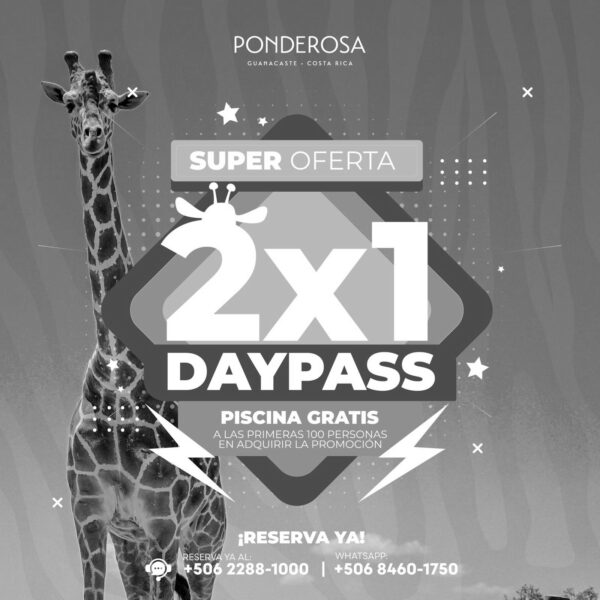 PASE DEL DÍA 2X1: safari, catarata, canopy y tubing