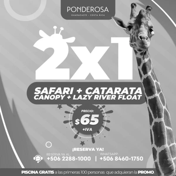 PASE DEL DÍA de Ponderosa Costa Rica en 2X1