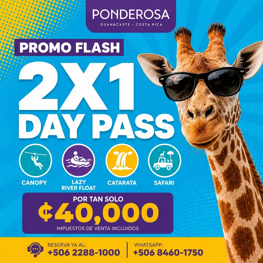 ¡Promo Flash 2x1! Day Pass Ponderosa