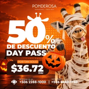 ¡Promo de Miedo! Day Pass 50% OFF en Ponderosa Costa Rica